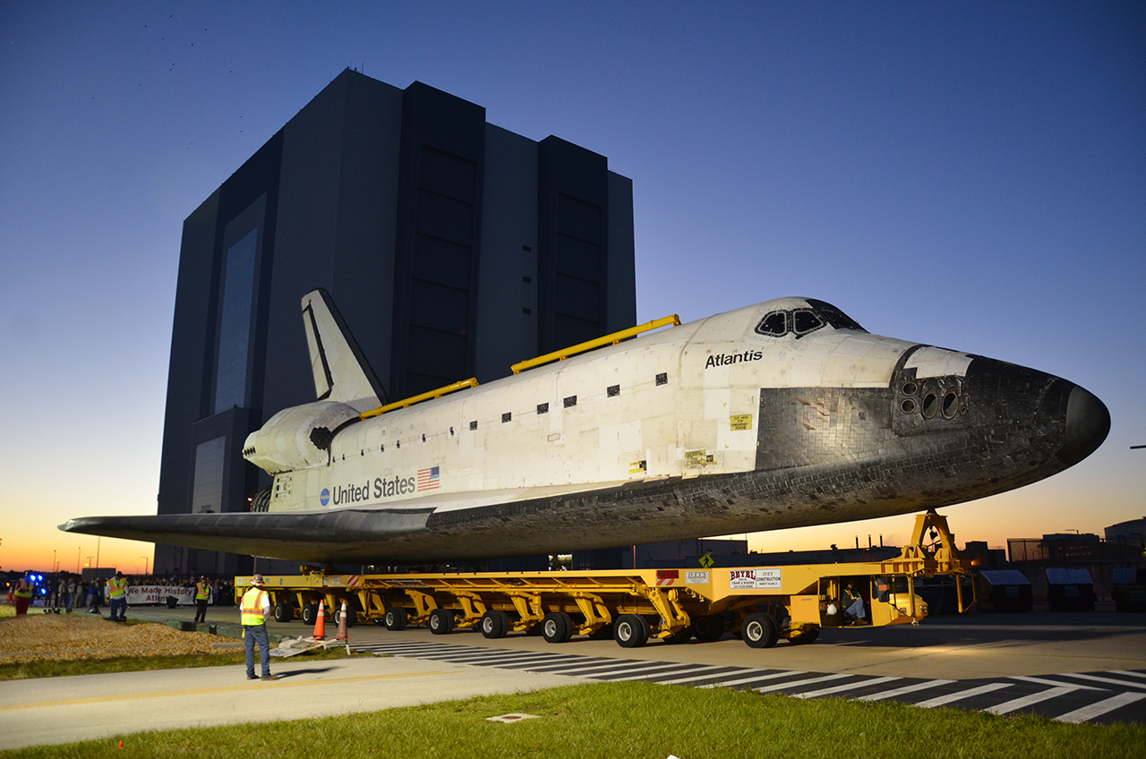 Space Shuttle Atlantis Leaves on Last Move for Museum Display